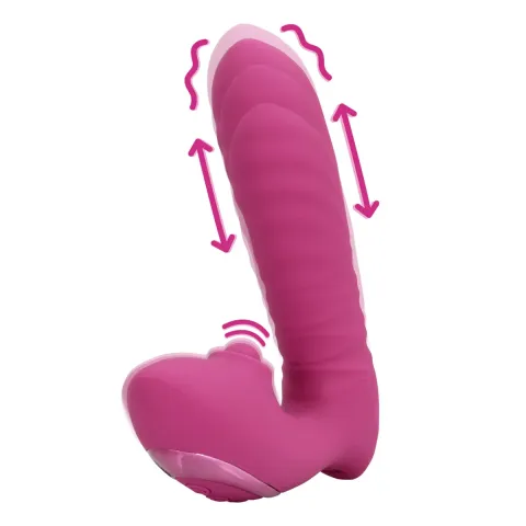Вібратор для точки G - Loveline Thrusting and Tapping Vibrator - Powerful Pink
