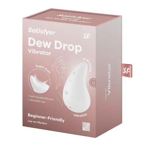 Вібратор для зовнішньої стимуляції Satisfyer Dew Drop White, 2 мотори, 12 режимів, м’який корпус