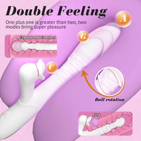 Вибратор — Dual Motion Licking Vibe, белый