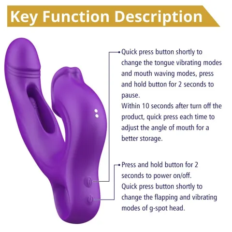Вібратор - Erospace Sweet Play G-Spot Vibrator With Clitoral Licking & Flapping A17