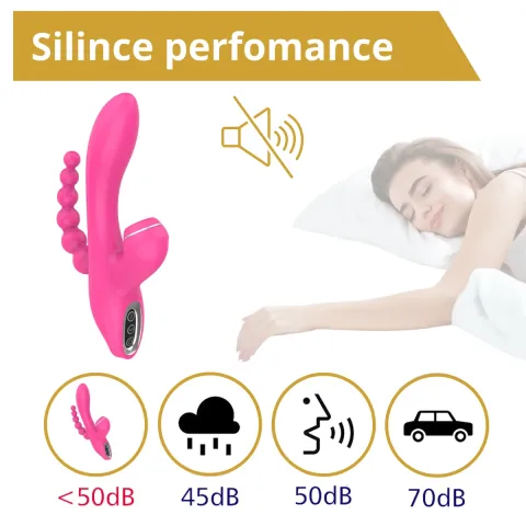 Вібратор - Erospace Sweet Play Sucking Vibrator With Anal Beads A3