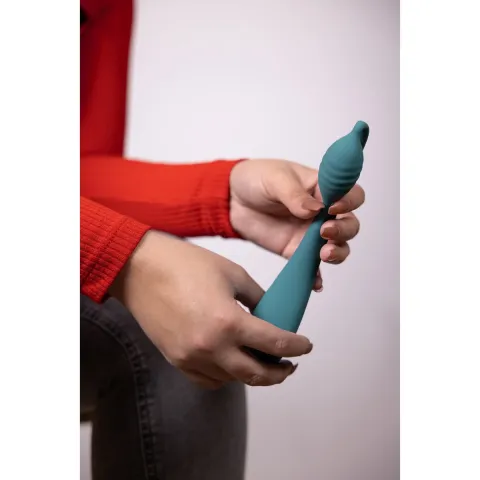 Вибратор для точки G — Loveline G-Spot Vibrator With Bead, зеленый