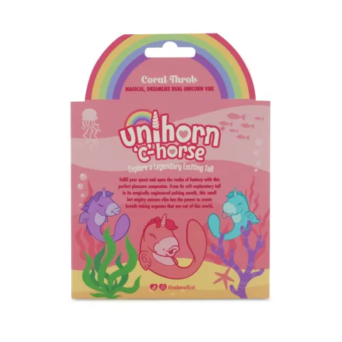 Вибратор-единорог Unihorn – C Horse – Coral Throb, вагинально-клиторальная стимуляция, 2 мотора по 10 режимов