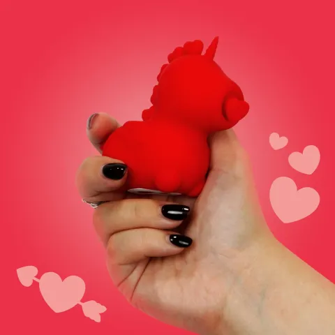 Вибратор-единорог Unihorn – Cupid's Beau, массажный язычок в форме сердечка
