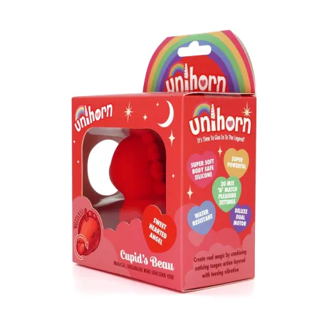 Вибратор-единорог Unihorn – Cupid's Beau, массажный язычок в форме сердечка