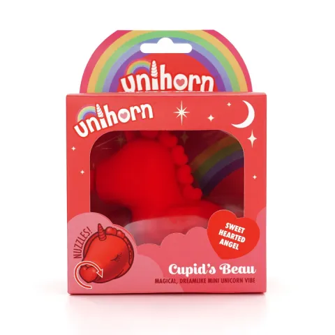 Вибратор-единорог Unihorn – Cupid's Beau, массажный язычок в форме сердечка
