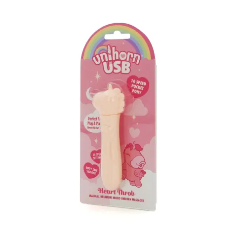 Вибратор-единорог Unihorn USB Bullet – Heart Throb, виброшарик, USB-зарядка, 10 режимов
