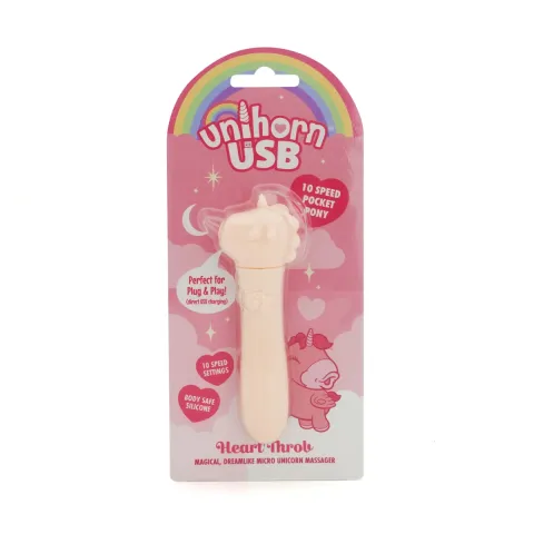 Вибратор-единорог Unihorn USB Bullet – Heart Throb, виброшарик, USB-зарядка, 10 режимов
