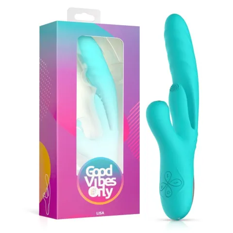 Вибратор-кролик с вагинальным отростком Good Vibes Only — Lisa Thrusting Rabbit Vibrator with G-Spot Stimulator