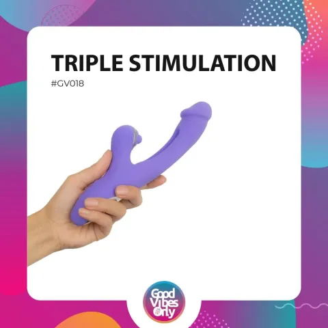 Вибратор-кролик с вагинальным отростком Good Vibes Only — Tess Rabbit Vibrator with G-Spot Stimulator
