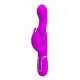 Вибратор-кролик — PRETTY LOVE Laursen Purple, силикон, фиолетовый, 7 режимов вибрации и 4 волны