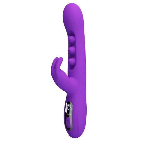 Вибратор-кролик — PRETTY LOVE Sabien Purple, силикон, фиолетовый, пульсирующая и вибрационная стимуляция