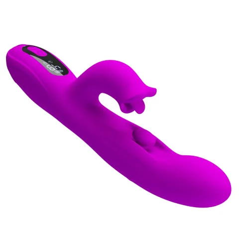 Вібратор-кролик - PRETTY LOVE Yalanda Purple, силікон, фіолетовий, кивальні рухи та вібрація