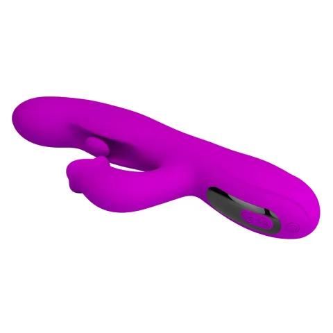 Вібратор-кролик - PRETTY LOVE Yalanda Purple, силікон, фіолетовий, кивальні рухи та вібрація