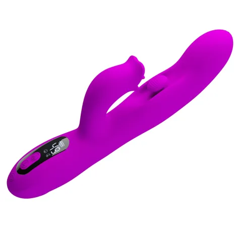 Вібратор-кролик - PRETTY LOVE Yalanda Purple, силікон, фіолетовий, кивальні рухи та вібрація