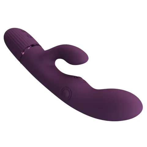 Вибратор-кролик — PRETTY LOVE Zach Purple, силикон, фиолетовый, стимуляция, вибрация и пульсация