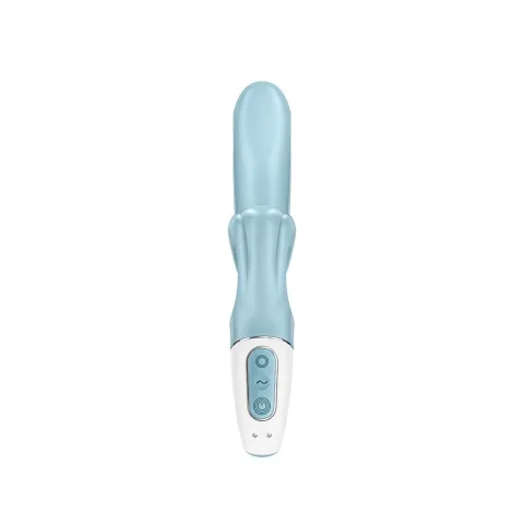 Вібратор-кролик Satisfyer Love Me Blue, гнучкий, відросток з потрійним кінчиком
