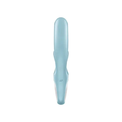 Вібратор-кролик Satisfyer Love Me Blue, гнучкий, відросток з потрійним кінчиком