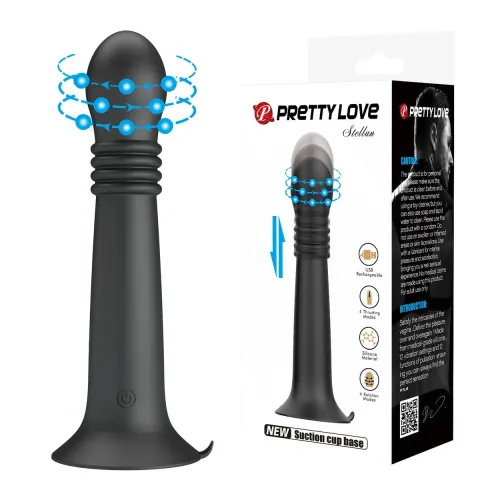 Вібратор на присосці - Pretty Love Stellan Thrusting & Rotating Wand Massager – 23 cm