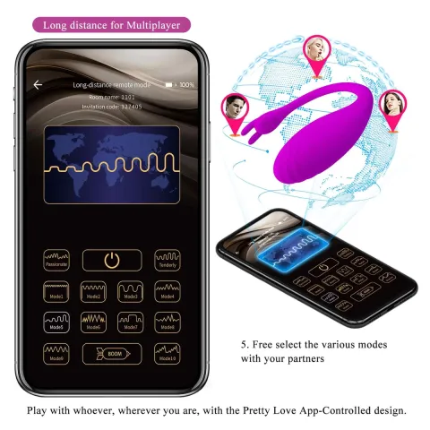 Вібратор - Pretty Love Catalina Stimulator Purple (App)