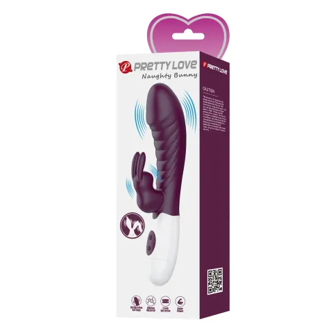 Вібратор - Pretty Love Naughty Bunny Vibrator Dark Purple