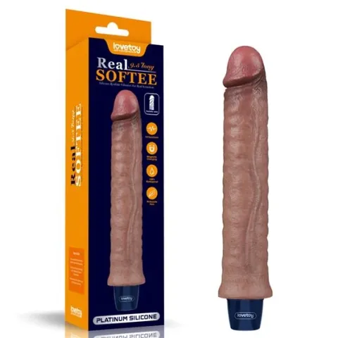 Вібратор - Real Softee Rechargeable Silicone Vibrating Dildo 9.5