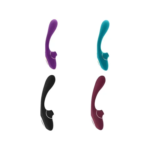 Вібратор S Pleasures Dual Suction - Turquoise