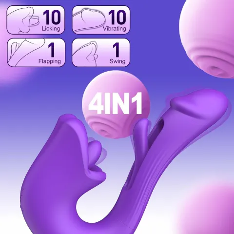 Вибратор — Tongue Flap Dual Vibe, фиолетовый