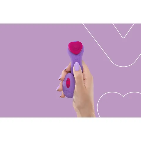 Вібратор у трусики FairyGasm HeartGem violet, на магніті, пульт ДК