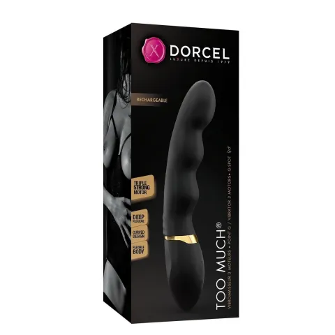 Ультрастимулирующий вибратор Dorcel Too Much Rechargeable Black, гибкий и мощный, с 3 вибромоторами