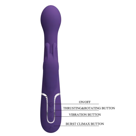 Вибратор с вращением и вибрацией — Pretty Love Dejon dark Purple, фиолетовый
