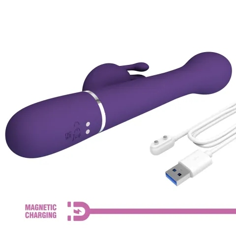 Вибратор с вращением и вибрацией — Pretty Love Dejon dark Purple, фиолетовый
