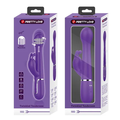 Вибратор с вращением и вибрацией — Pretty Love Dejon dark Purple, фиолетовый