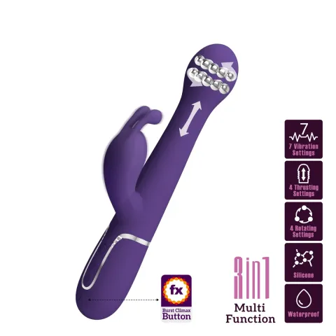 Вибратор с вращением и вибрацией — Pretty Love Dejon dark Purple, фиолетовый