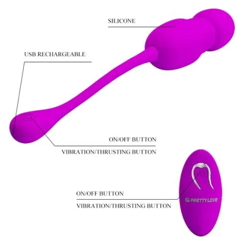 Віброяйце - Pretty Love Callieri Thrusting Vibrating Egg Purple