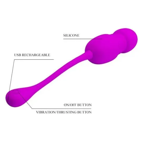 Вибратор-яйцо — Pretty Love Callie Thrusting Vibrating Egg Purple