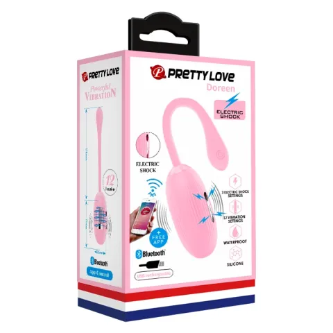 Віброяйце - Pretty Love Doreen Electric Shock Egg Light Pink (App)