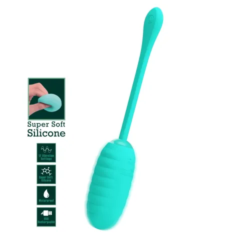 Віброяйце - Pretty Love Kirk Super Soft Silicone, бірюзове