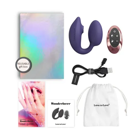 Виброяйцо с вакуумной стимуляцией клитора Love To Love Wonderlover MIDNIGHT INDIGO
