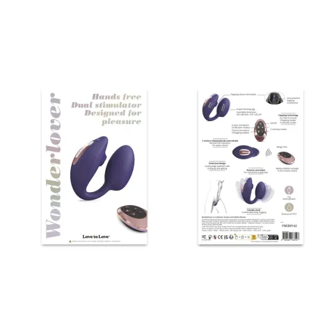 Виброяйцо с вакуумной стимуляцией клитора Love To Love Wonderlover MIDNIGHT INDIGO
