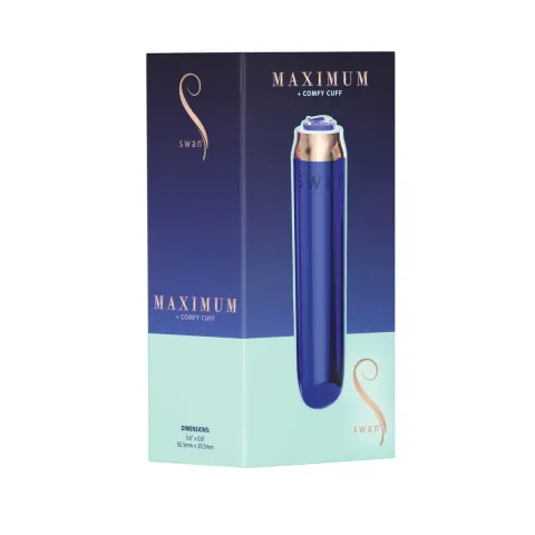 Виброшарик Swan Maximum + Comfy Cuff Blue, сверхмощный, регулируемая интенсивность, силиконовая манжета