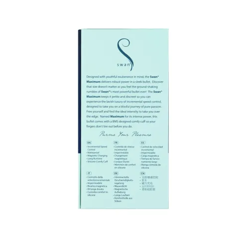 Виброшарик Swan Maximum + Comfy Cuff Blue, сверхмощный, регулируемая интенсивность, силиконовая манжета