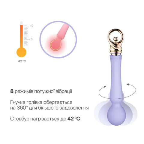 Вибромассажер с подогревом Zalo Sweet Magic — Confidence Wand Fantasy Violet
