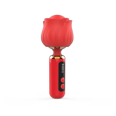 Вібромасажер Loviss Rose Mini Massage Wand Vibrator, головка у вигляді троянди, 9 режимів