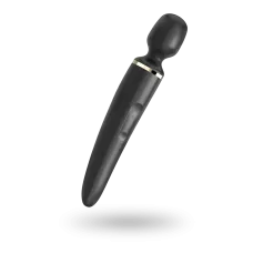Вібромасажер Satisfyer Wand-er Woman (Black/Gold), водонепроникний, потужний, розмір XXL