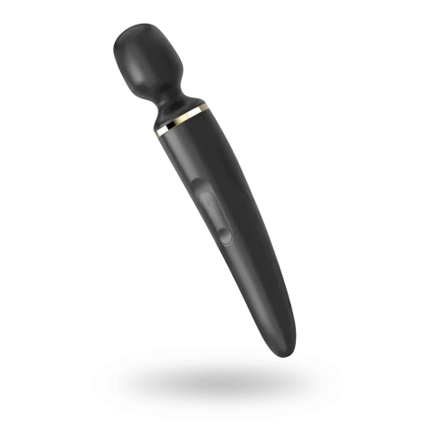 Вібромасажер Satisfyer Wand-er Woman (Black/Gold), водонепроникний, потужний, розмір XXL