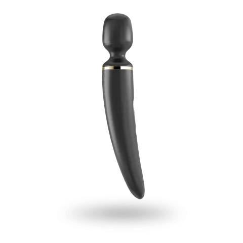 Вібромасажер Satisfyer Wand-er Woman (Black/Gold), водонепроникний, потужний, розмір XXL