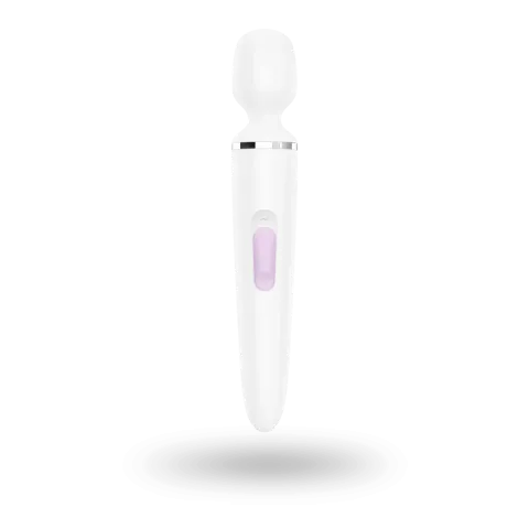 Вібромасажер Satisfyer Wand-er Woman (White/Chrome), водонепроникний, потужний, розмір XXL