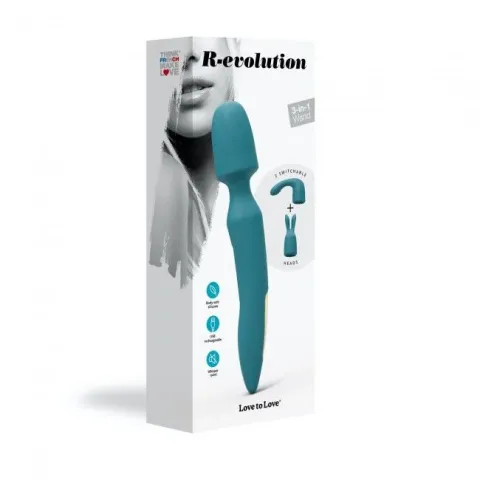 Вібромасажер з двома насадками Love To Love R-EVOLUTION TEAL ME, гнучка головка