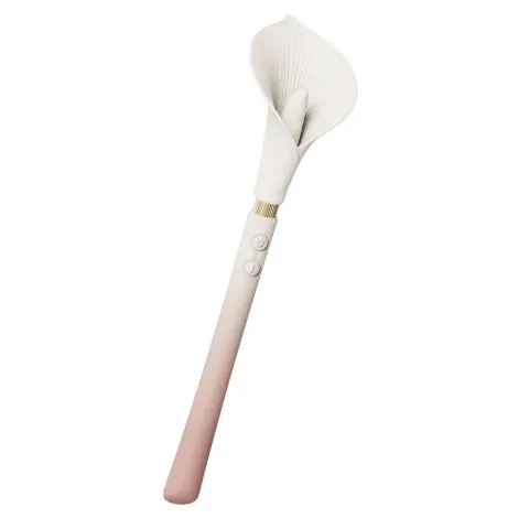 Роскошный вибромассажер Zalo – Calla Blossom Pink, двусторонний, с 2 моторами